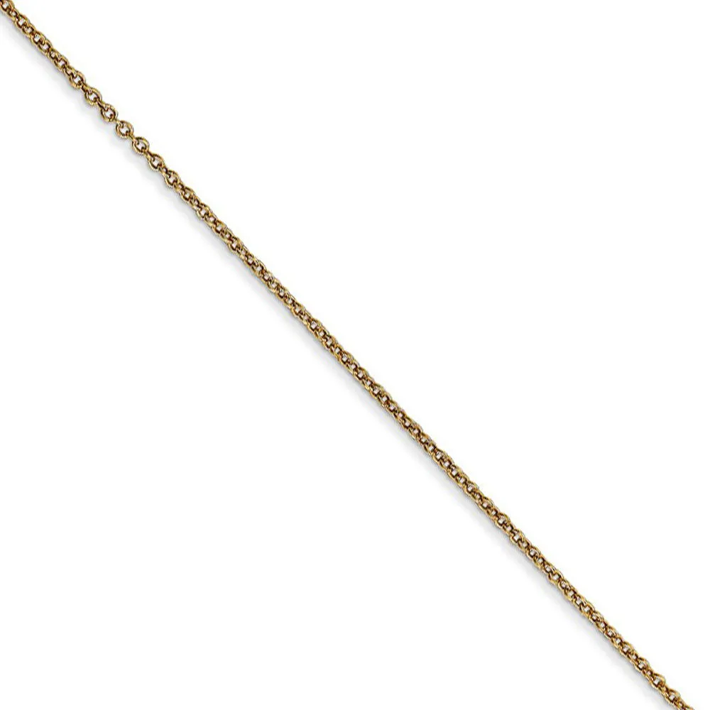 14k Yellow Gold 25mm 2D Jumping Dolphin Necklace