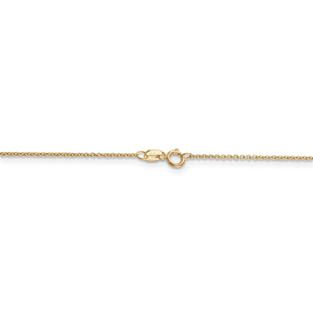 14k Yellow Gold 25mm 2D Jumping Dolphin Necklace