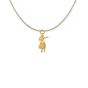 14k Yellow Gold 3D Hula Dancer Necklace