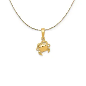 14k Yellow Gold Crab (9mm) Necklace