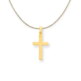 14k Yellow Gold Polished Latin Cross Necklace