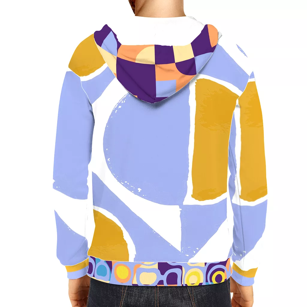 Abstract Blue Unisex Pullover Hoody