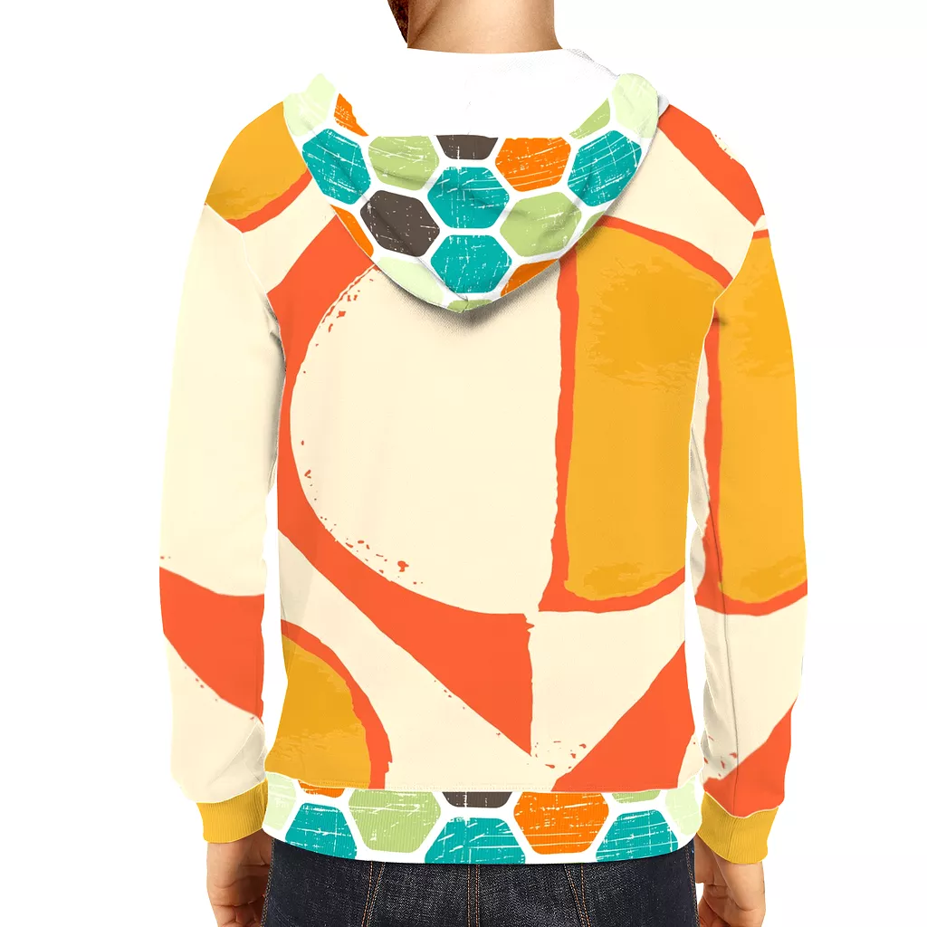 Abstract Orange Unisex Pullover Hoody