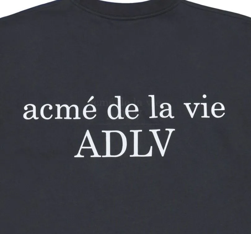 acme de la vie  |Crew Neck Unisex Street Style Plain Cotton Short Sleeves