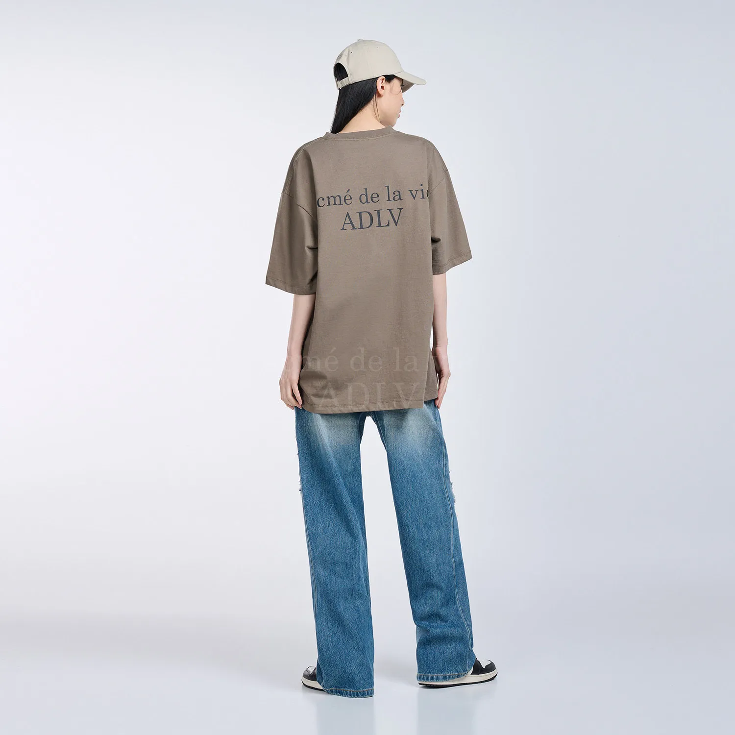 acme de la vie  |Crew Neck Unisex Street Style Plain Cotton Short Sleeves