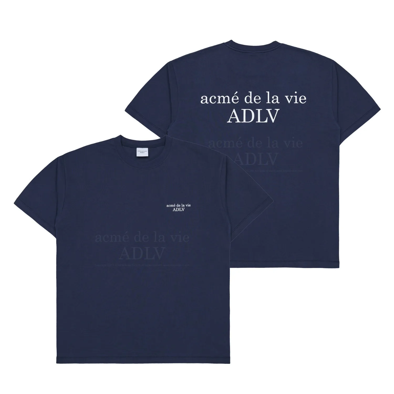 acme de la vie  |Crew Neck Unisex Street Style Plain Cotton Short Sleeves