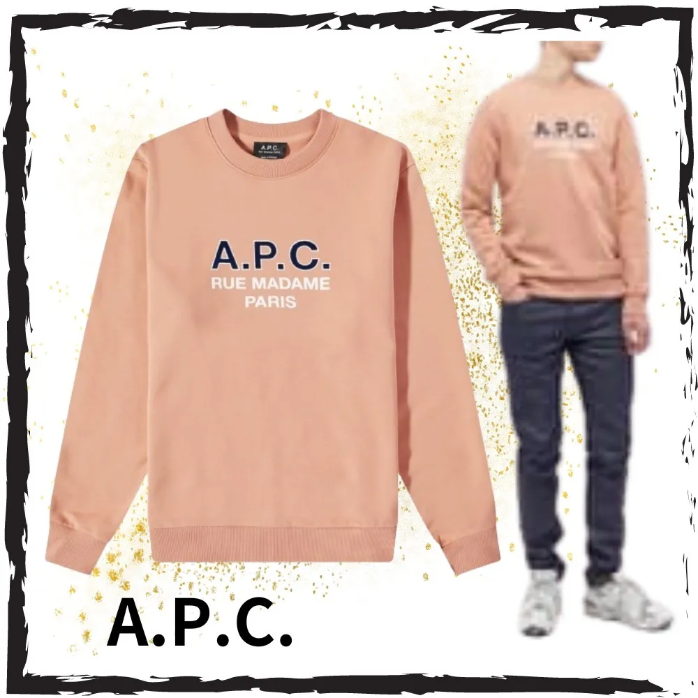 A.P.C.  |Crew Neck Unisex Street Style Long Sleeves Cotton Oversized