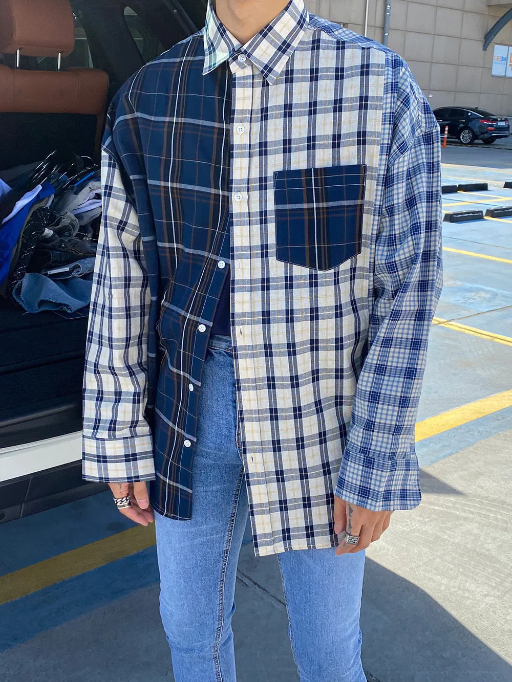 ASCLO  |Gingham Other Plaid Patterns Unisex Street Style