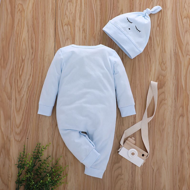 BabyBlue Romper+Hat Cotton Newborn