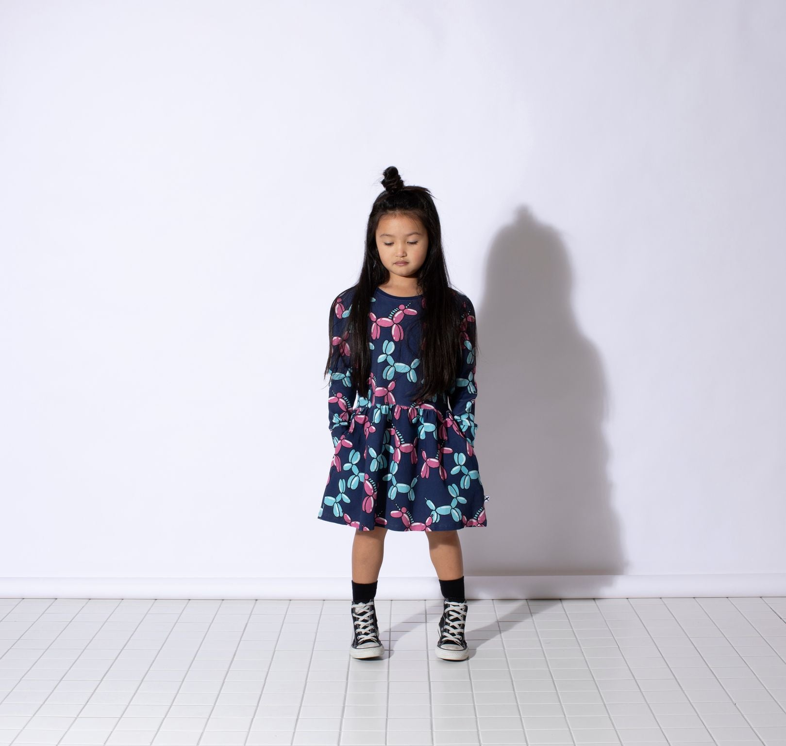 Balloon Buddies Dress Dark Blue