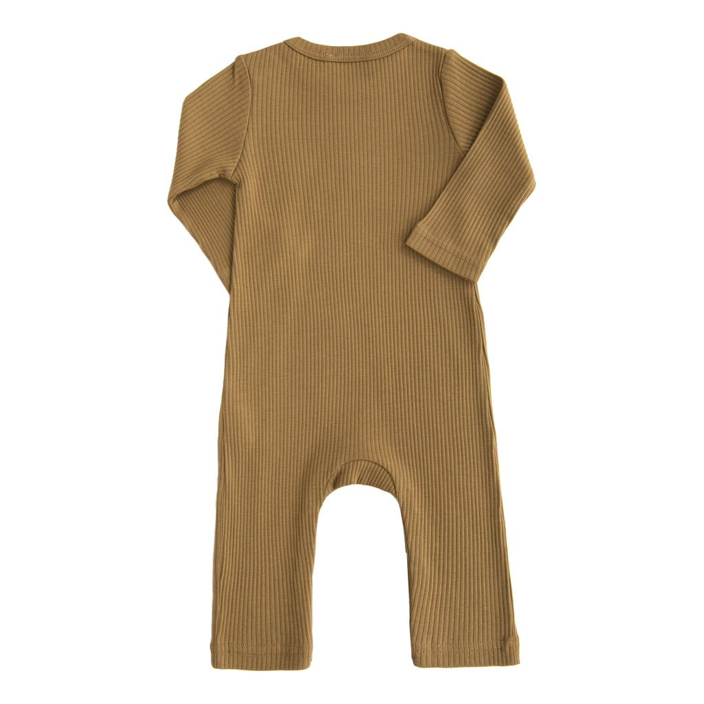 Beige Camel LS Modal Romper