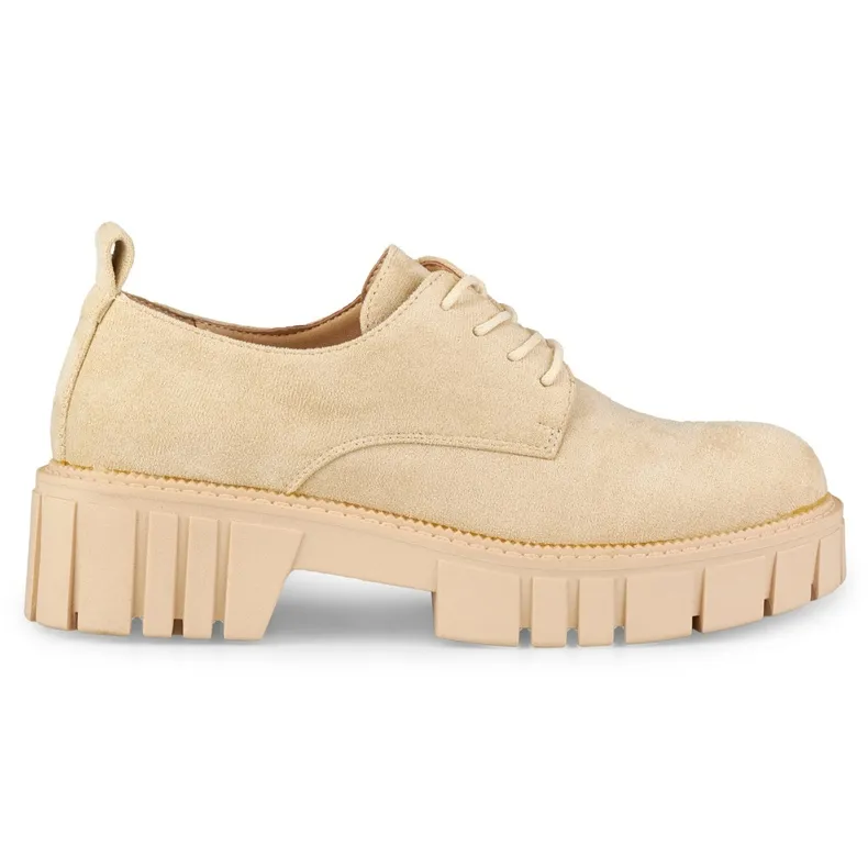 Beige platform shoes