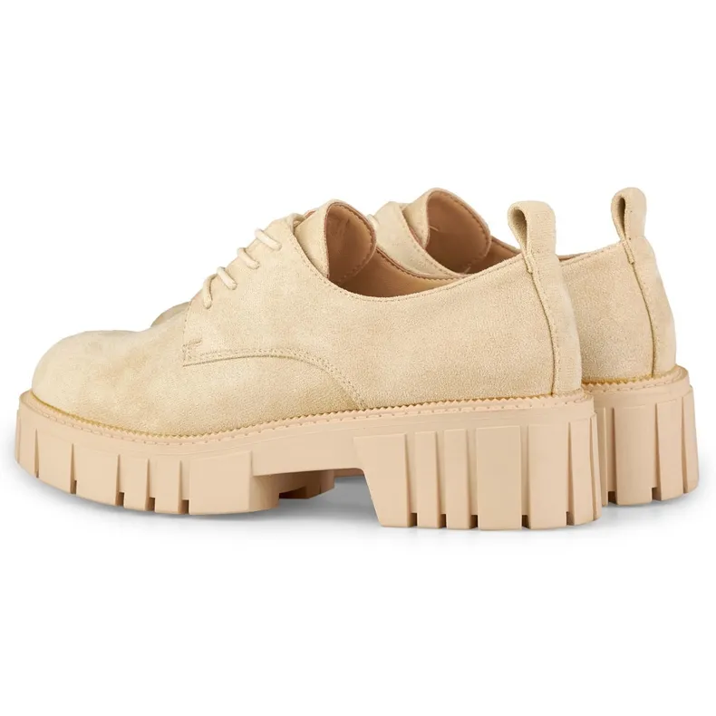 Beige platform shoes