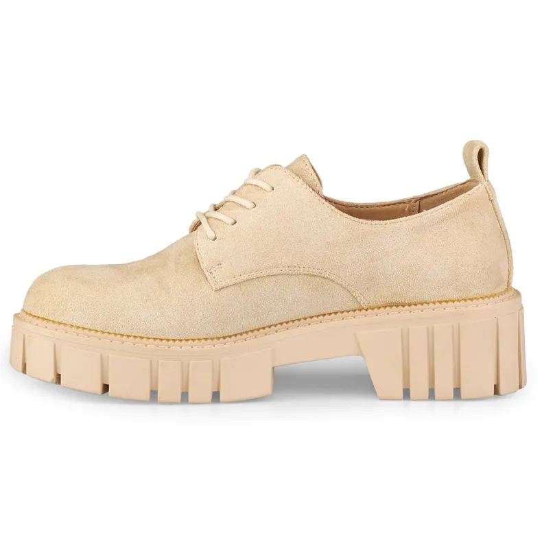 Beige platform shoes