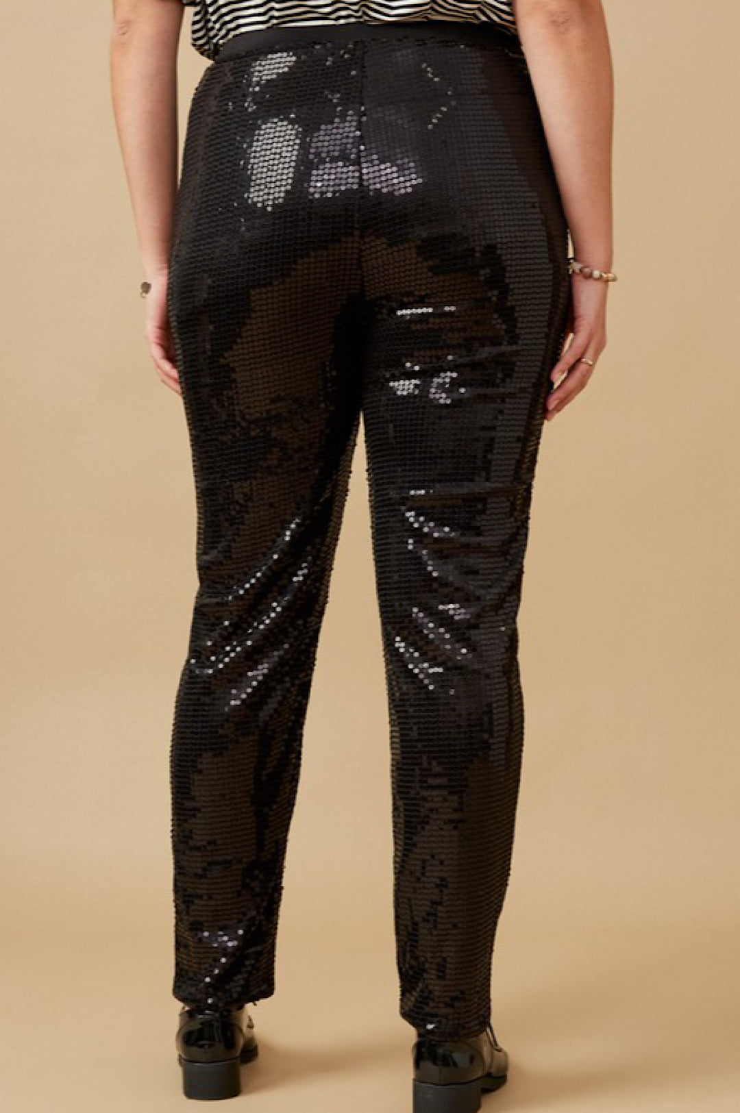 Black Sequin Stretch Leggings