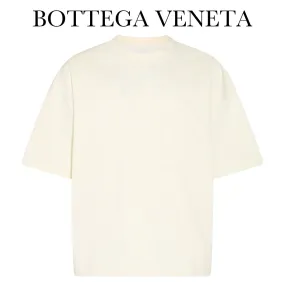 BOTTEGA VENETA  |Crew Neck Plain Cotton Oversized Logos on the Sleeves