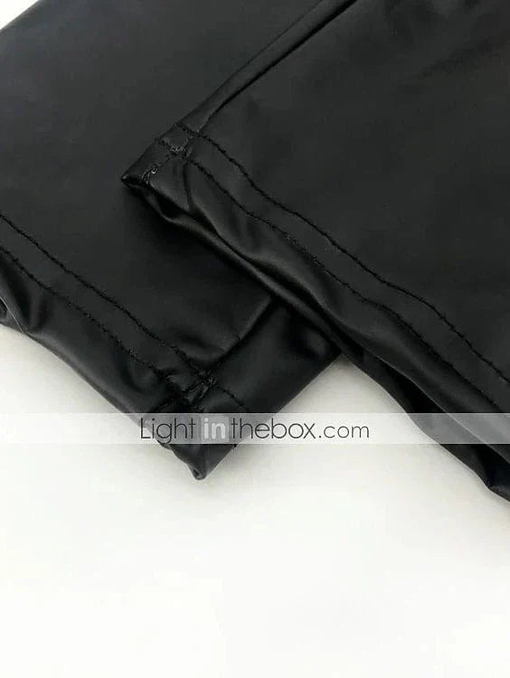 Chic & Modern High Waist Flared Leggings in PU Leather Effect