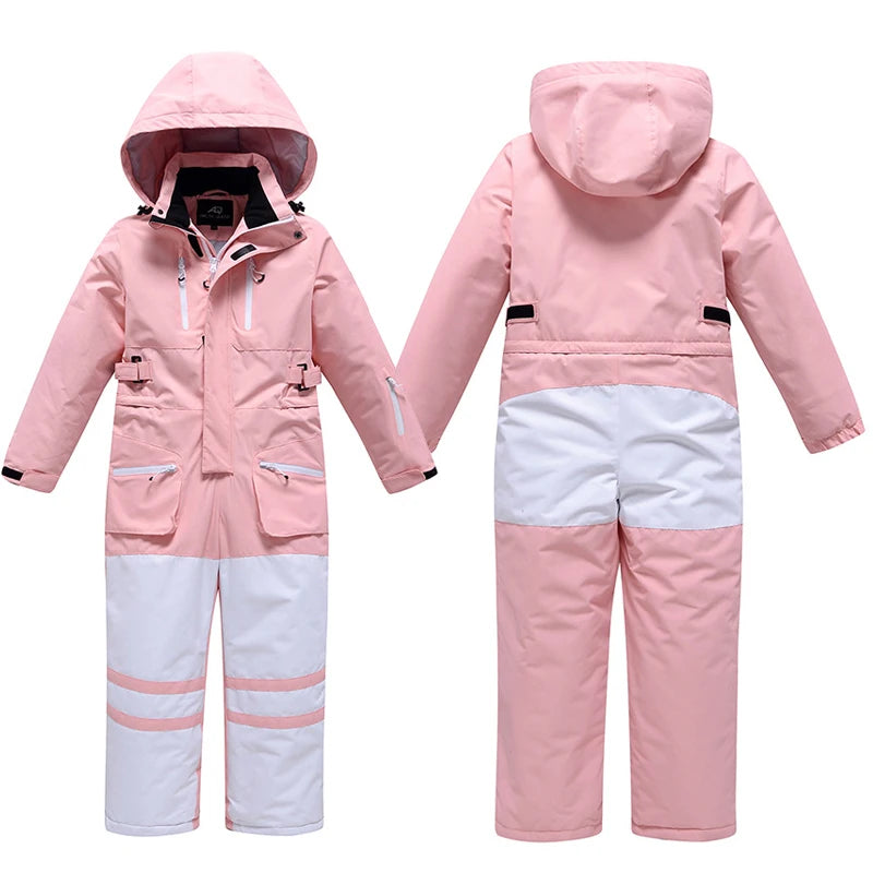 Children One Piece Snow Suits Kids Ski Suit Boy Ski Jumpsuit Girl Outdoor Sport Waterproof Warm Snowboard Overall Clothes SK067