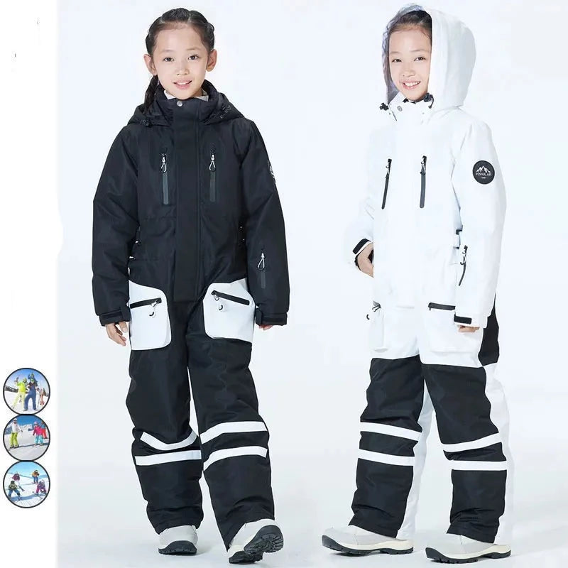 Children One Piece Snow Suits Kids Ski Suit Boy Ski Jumpsuit Girl Outdoor Sport Waterproof Warm Snowboard Overall Clothes SK067