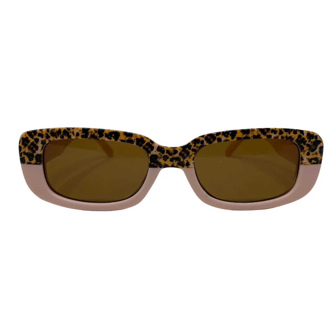 Clearview Cat Eye Sunglasses with Polarized Lens - Pink Leopard