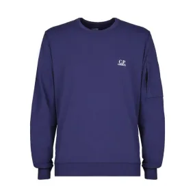 CREWNECK COTTON SWEATSHIRT WITH LOGO Man Blue print