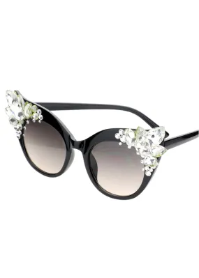 Crystal Embellished Cat Eye Sunglasses