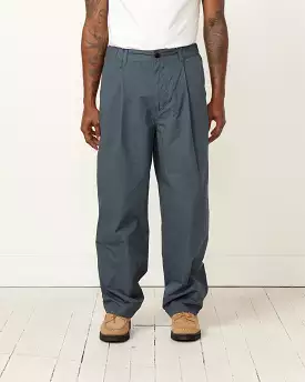 Deep Tuck Pant in Teal Blue