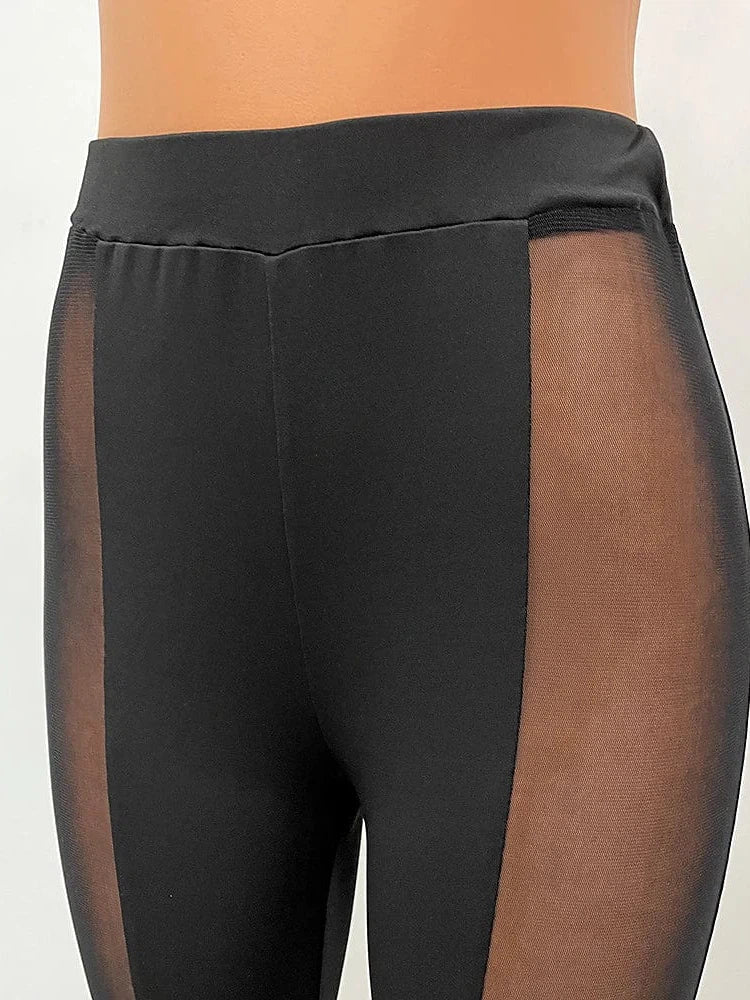 Elevate Your Style with Black Mid Waist Stretchy Leggings