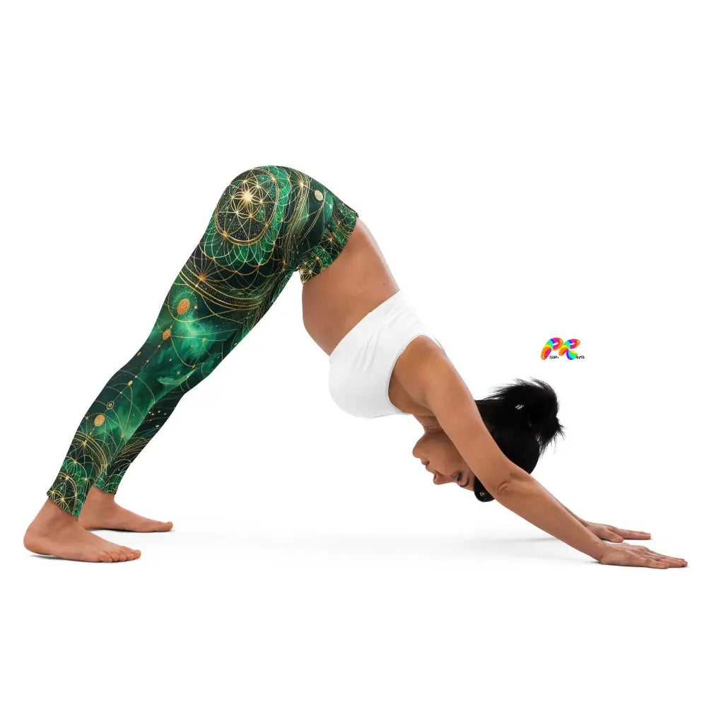 Emerald Cosmos Rave Yoga Leggings