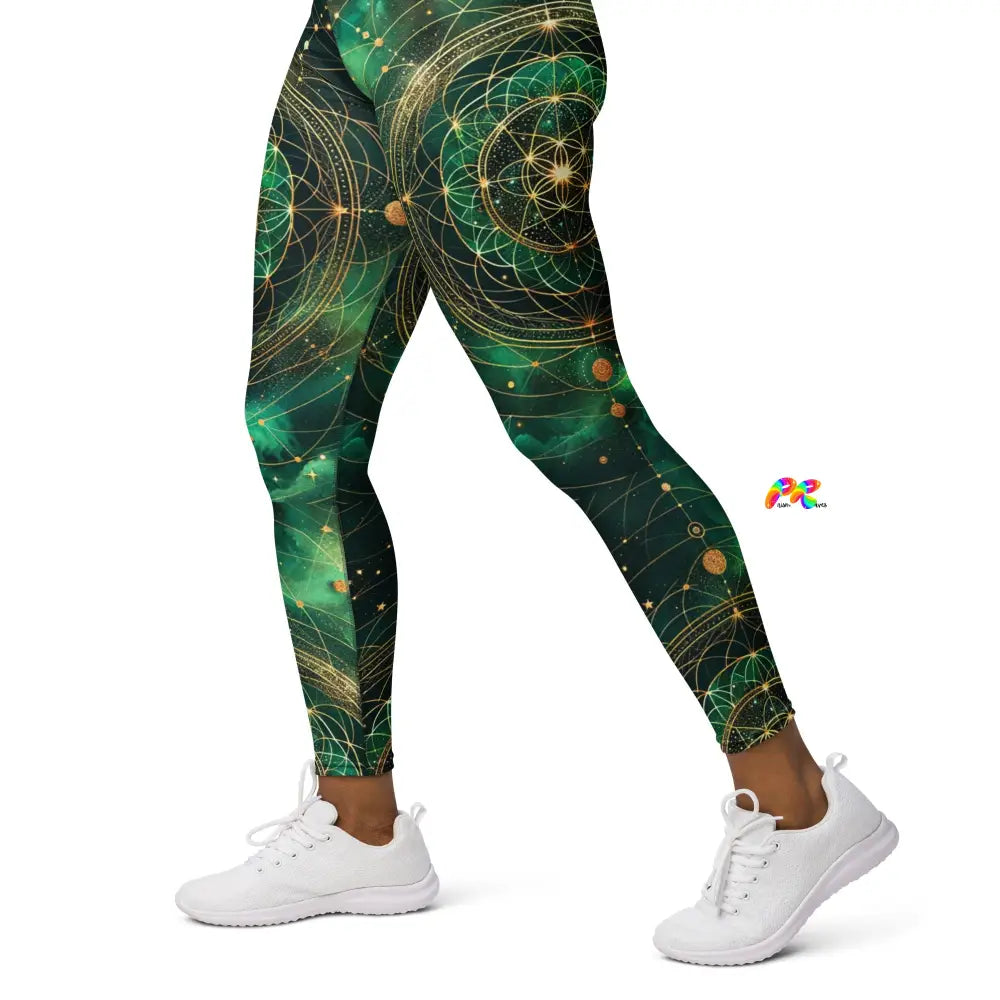 Emerald Cosmos Rave Yoga Leggings