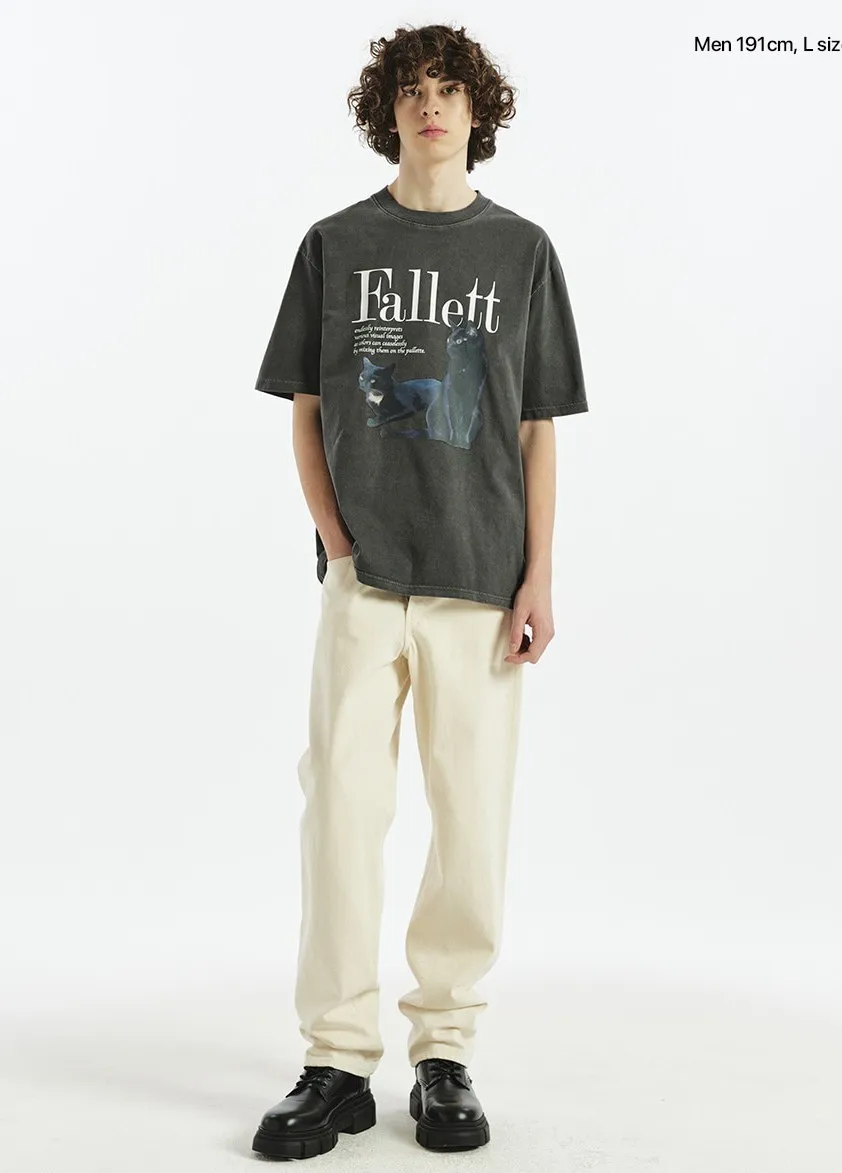 Fallett  |Crew Neck Unisex Street Style Plain Short Sleeves Oversized