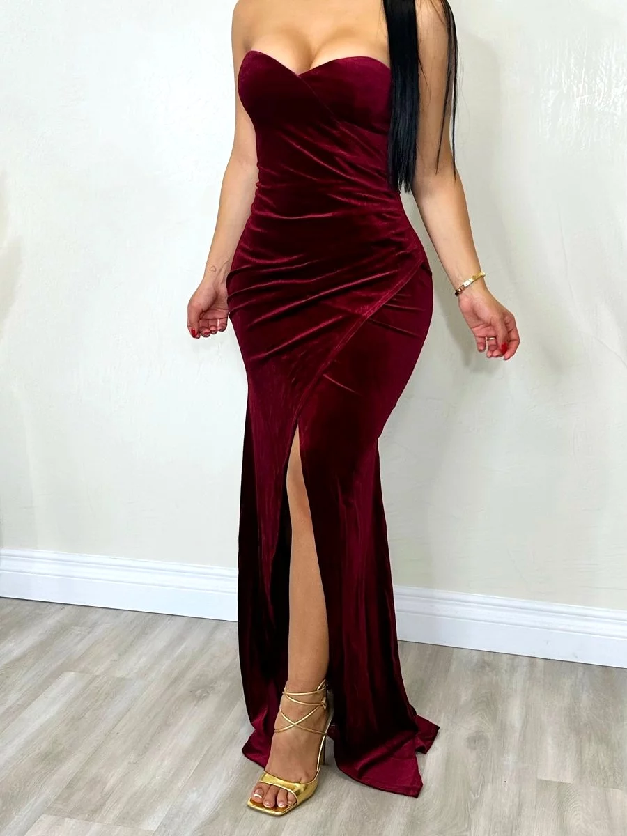 Flawless Beauty Dress Burgundy