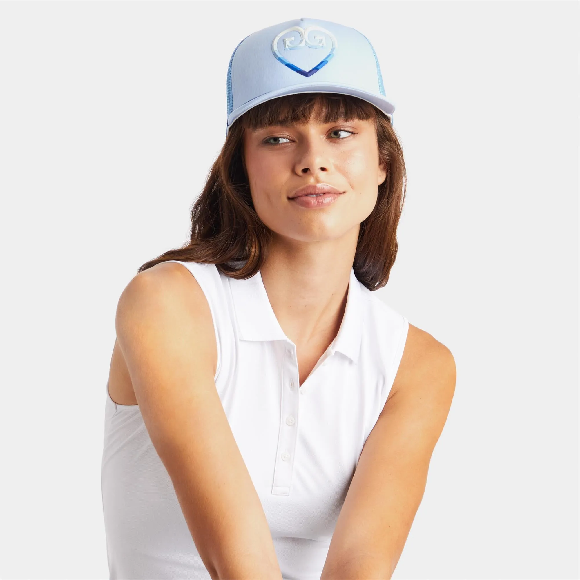 G/FORE Striped Heart G'S Stretch Knit Ladies Snapback Sky