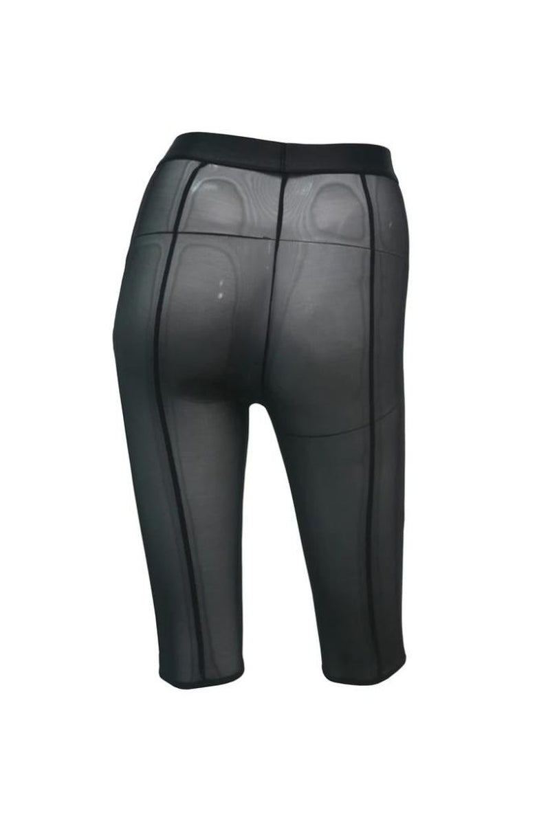 Hamade Activewear Mesh High Waisted Cycling Shorts - Black