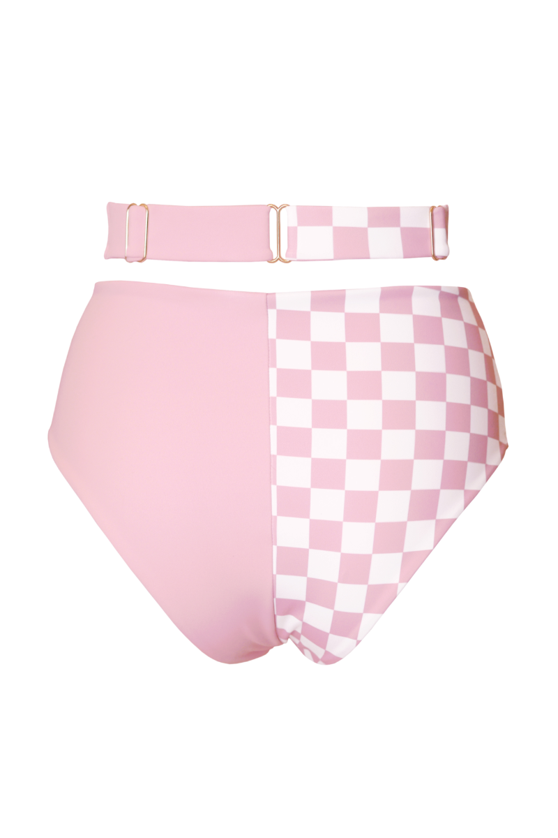 Hamade Activewear Patchwork Bottoms - Checkered Light Pink