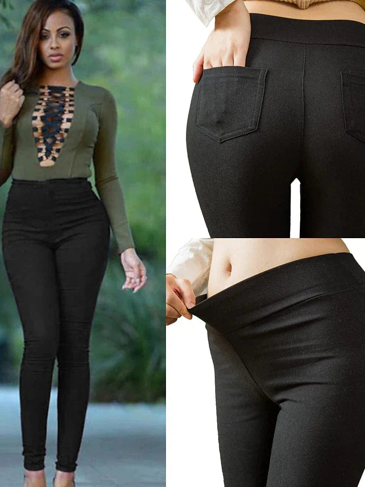 High Waist Flared Skinny Slacks Leggings - Versatile and Comfortable