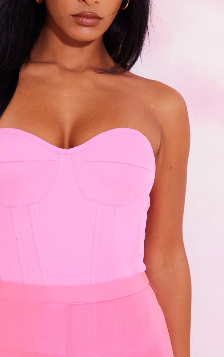 Hot Pink Woven Corset | Tops