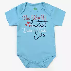 Infant Unisex Cotton Basic Romper Dada & Dadi-Tropical Blue