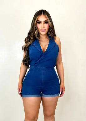 Lala Denim Romper