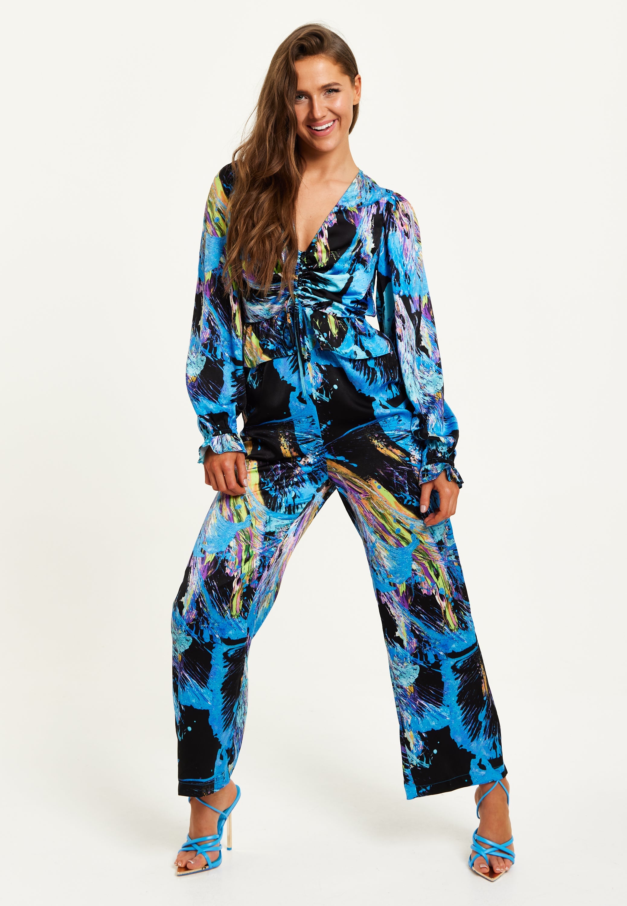 Liquorish Multicolour Abstract Print Jumpsuit