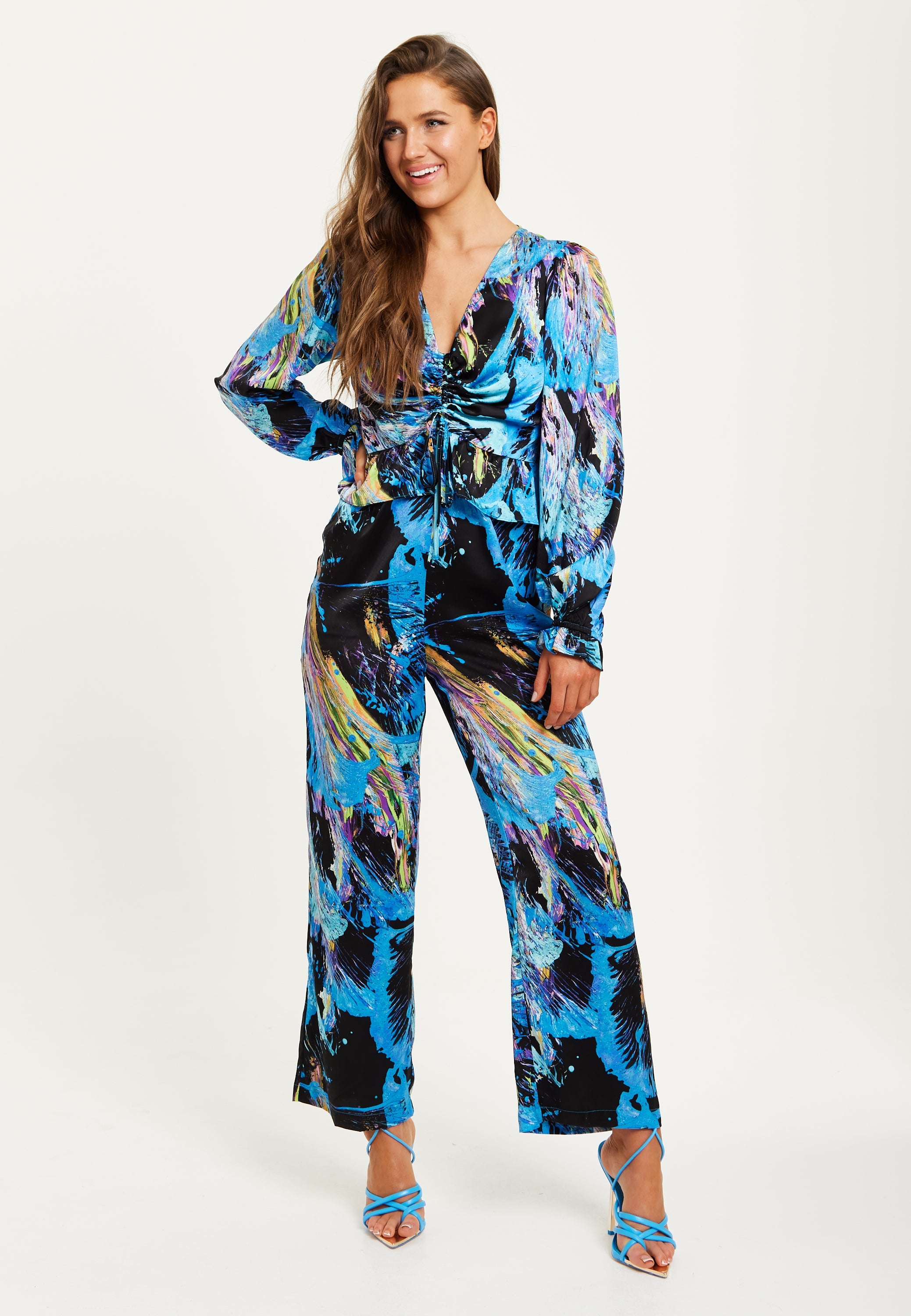 Liquorish Multicolour Abstract Print Jumpsuit