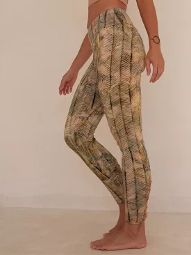 Lotus Legging Palm Leaf Batik Print