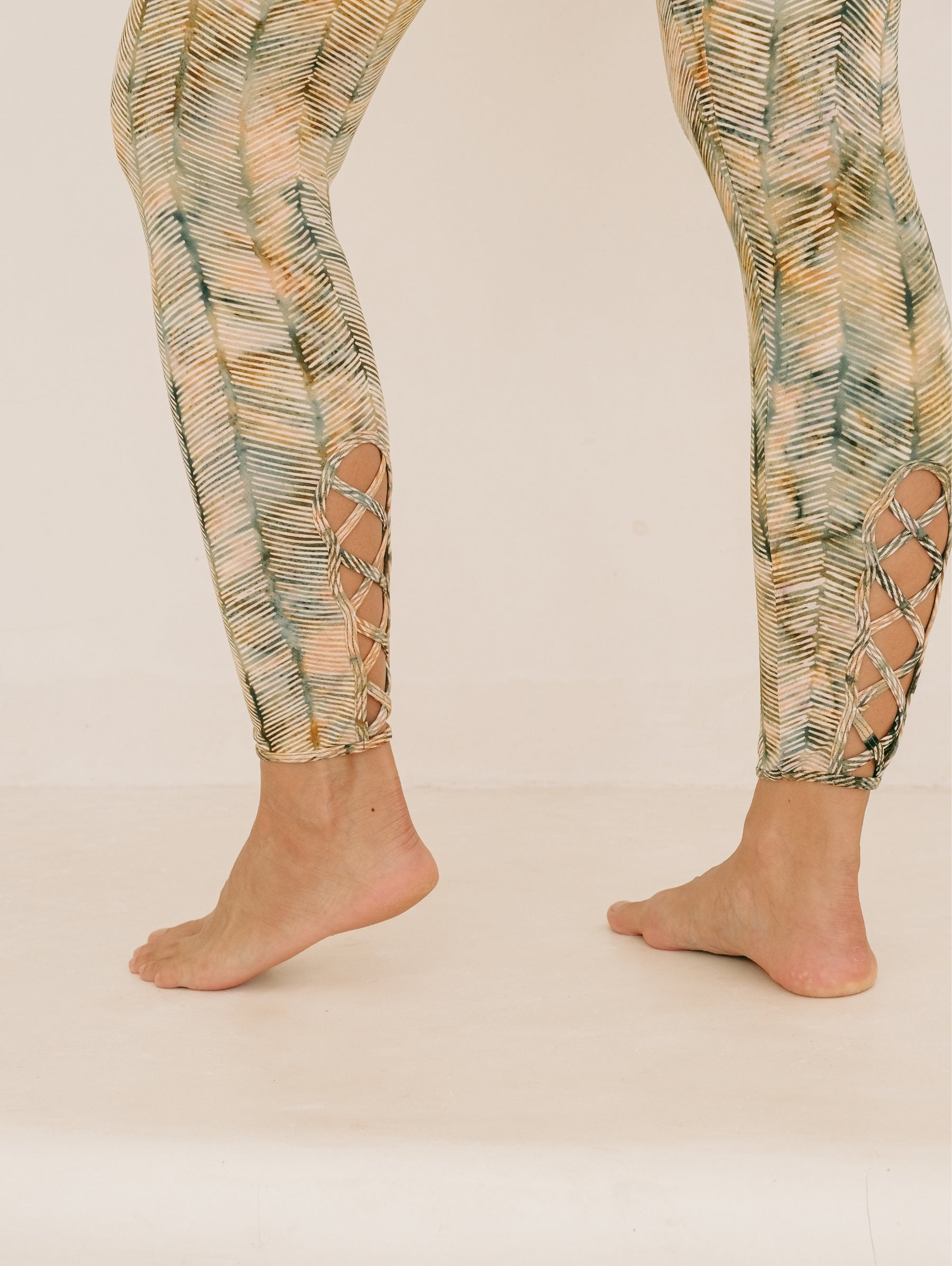 Lotus Legging Palm Leaf Batik Print