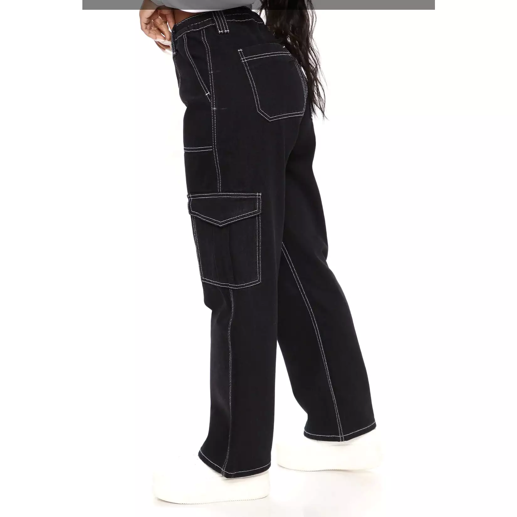 Low Rise Pocket Straight Leg Jeans Trousers