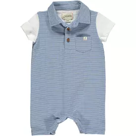 Me & Henry Saltash Romper - Blue / White Stripe