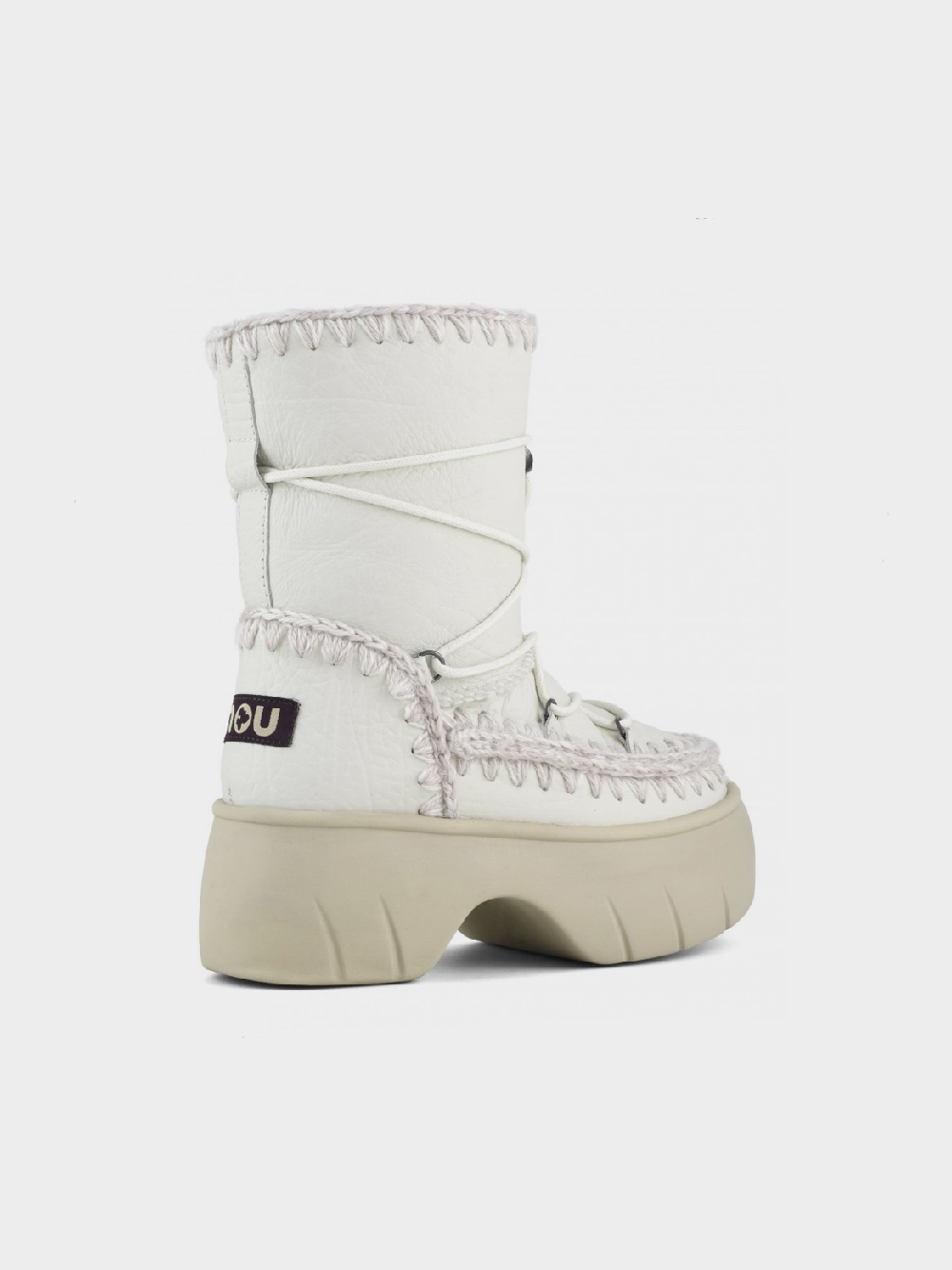 Mou Boots AI23-24 Eskimo Snow Boot Twist Short Nubuck True White