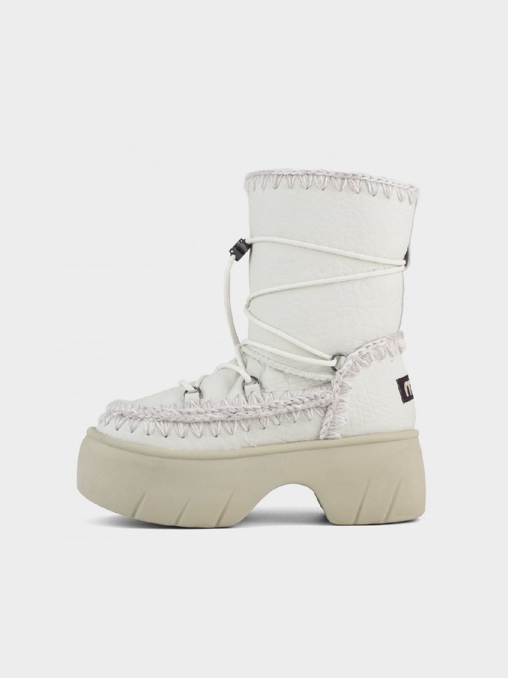 Mou Boots AI23-24 Eskimo Snow Boot Twist Short Nubuck True White