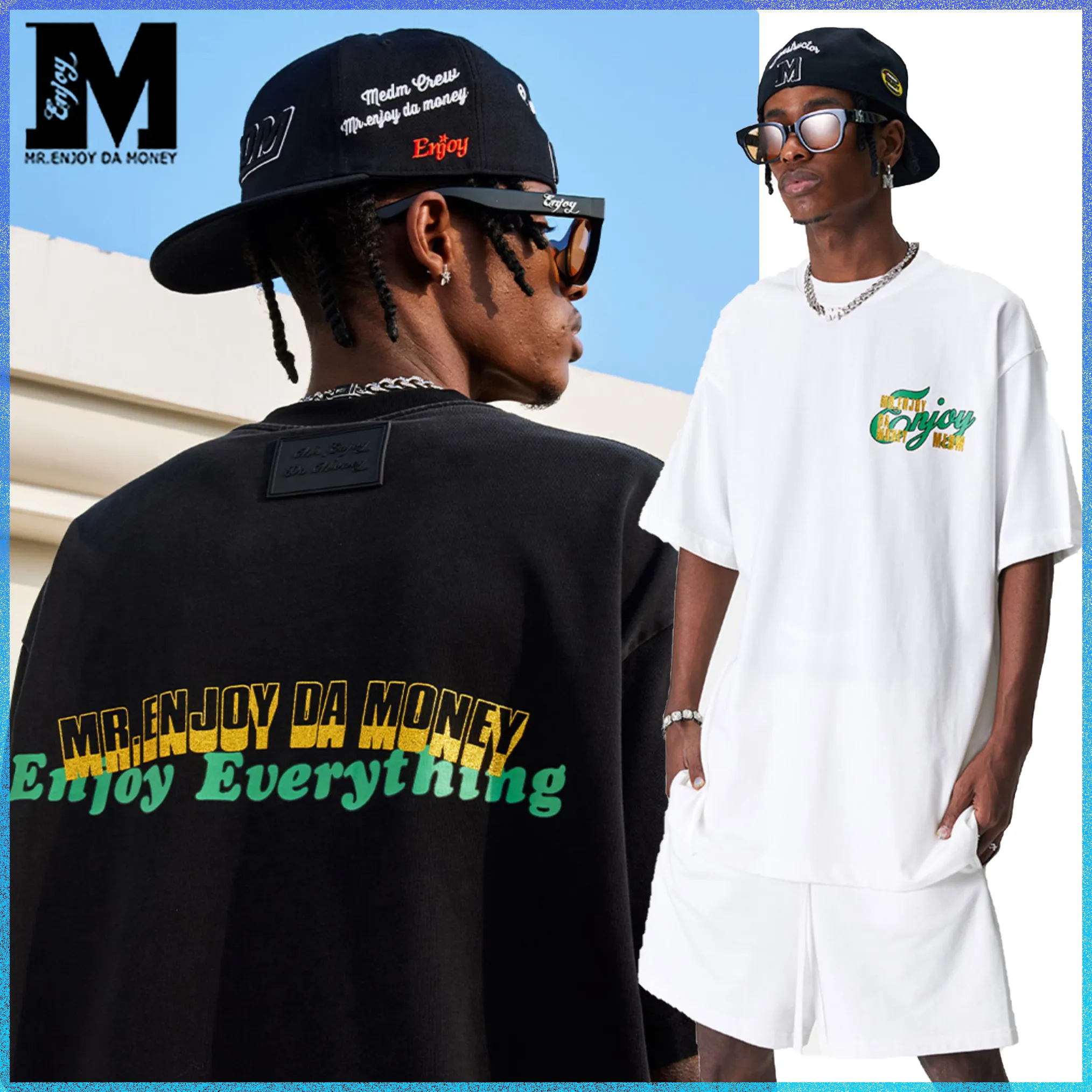 MR. ENJOY DA MONEY  |Crew Neck Unisex Street Style Cotton Short Sleeves Oversized