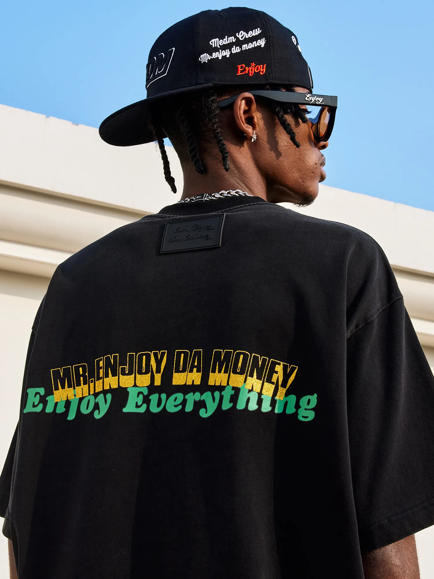 MR. ENJOY DA MONEY  |Crew Neck Unisex Street Style Cotton Short Sleeves Oversized