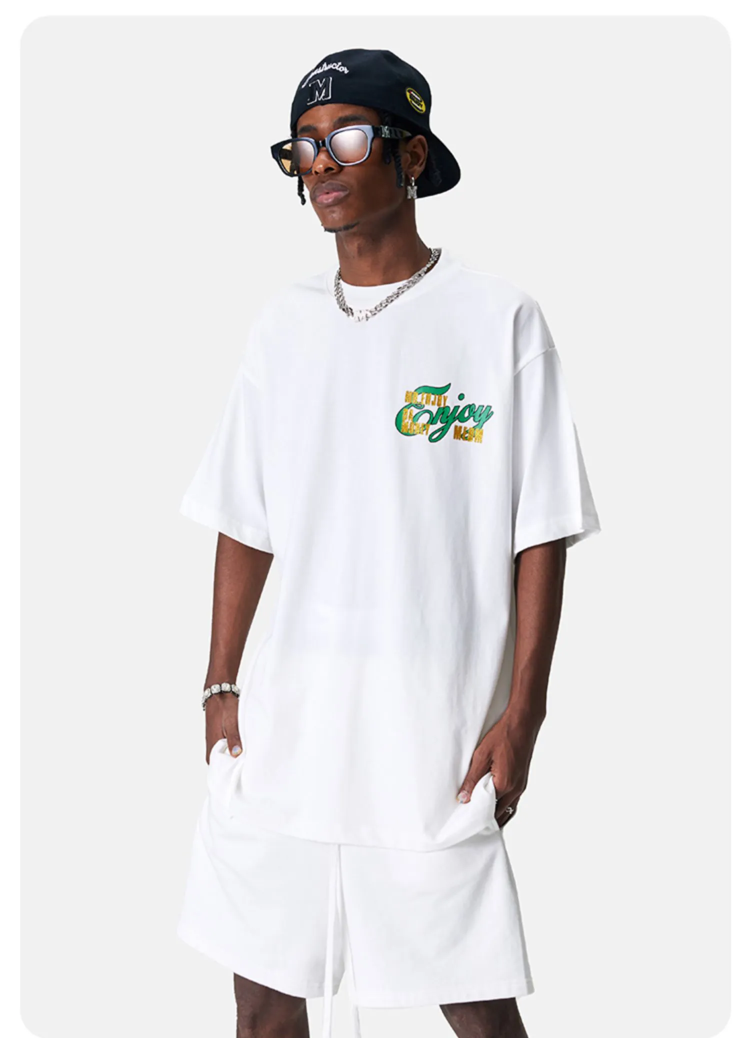 MR. ENJOY DA MONEY  |Crew Neck Unisex Street Style Cotton Short Sleeves Oversized